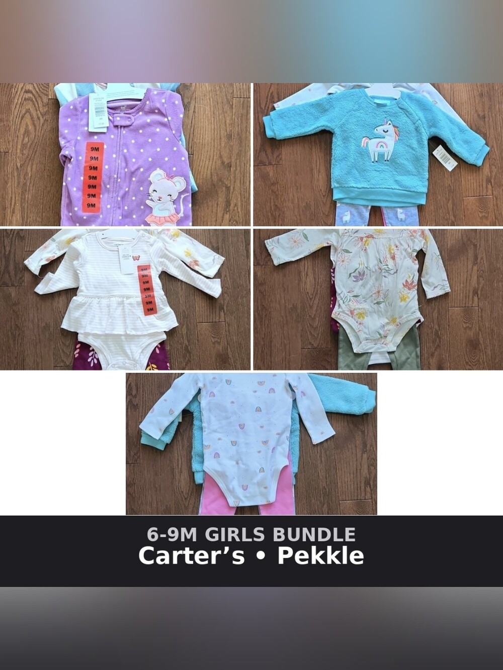 6-9M Girls Clothing Bundle – Carter's & Pekkle, BNWT